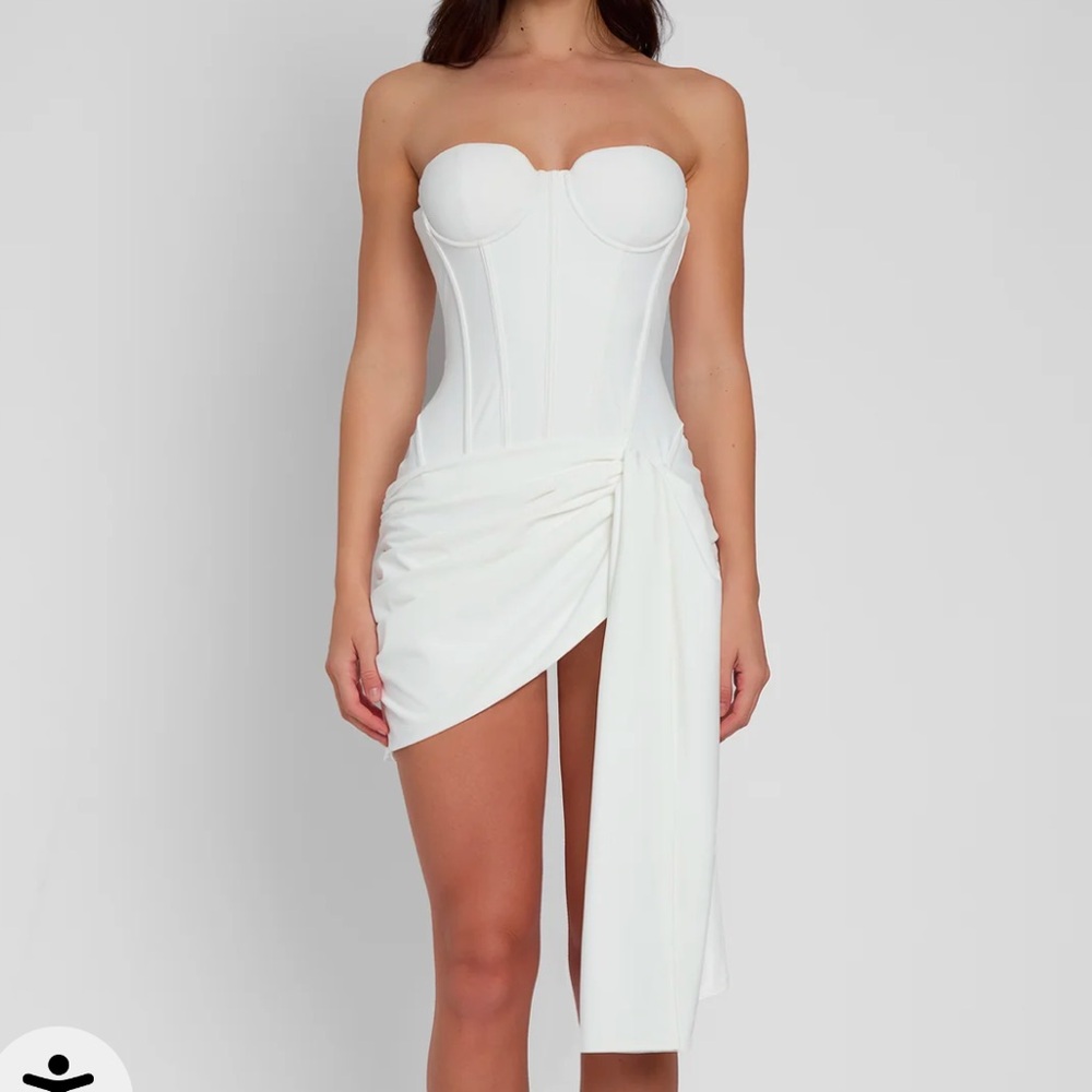 LEAU Capri Bustier Corset Draped Dress NEW